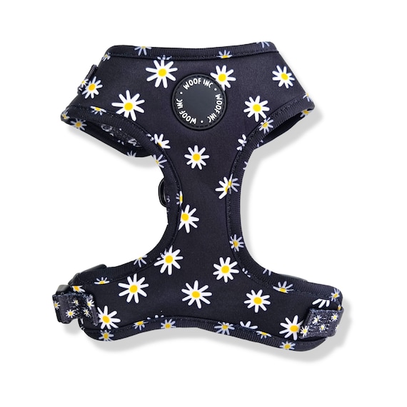 Black Daisy Dog Harness Black Dog Harness Small Dog Harness Etsy UK
