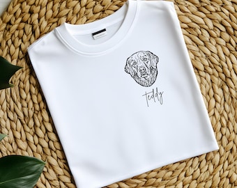 Regalo para amantes de los perros, camiseta personalizada con retrato de mascota: camiseta con foto de perro personalizada, regalo para mamás perrunas en el Reino Unido, regalo para mamás perrunas y papás