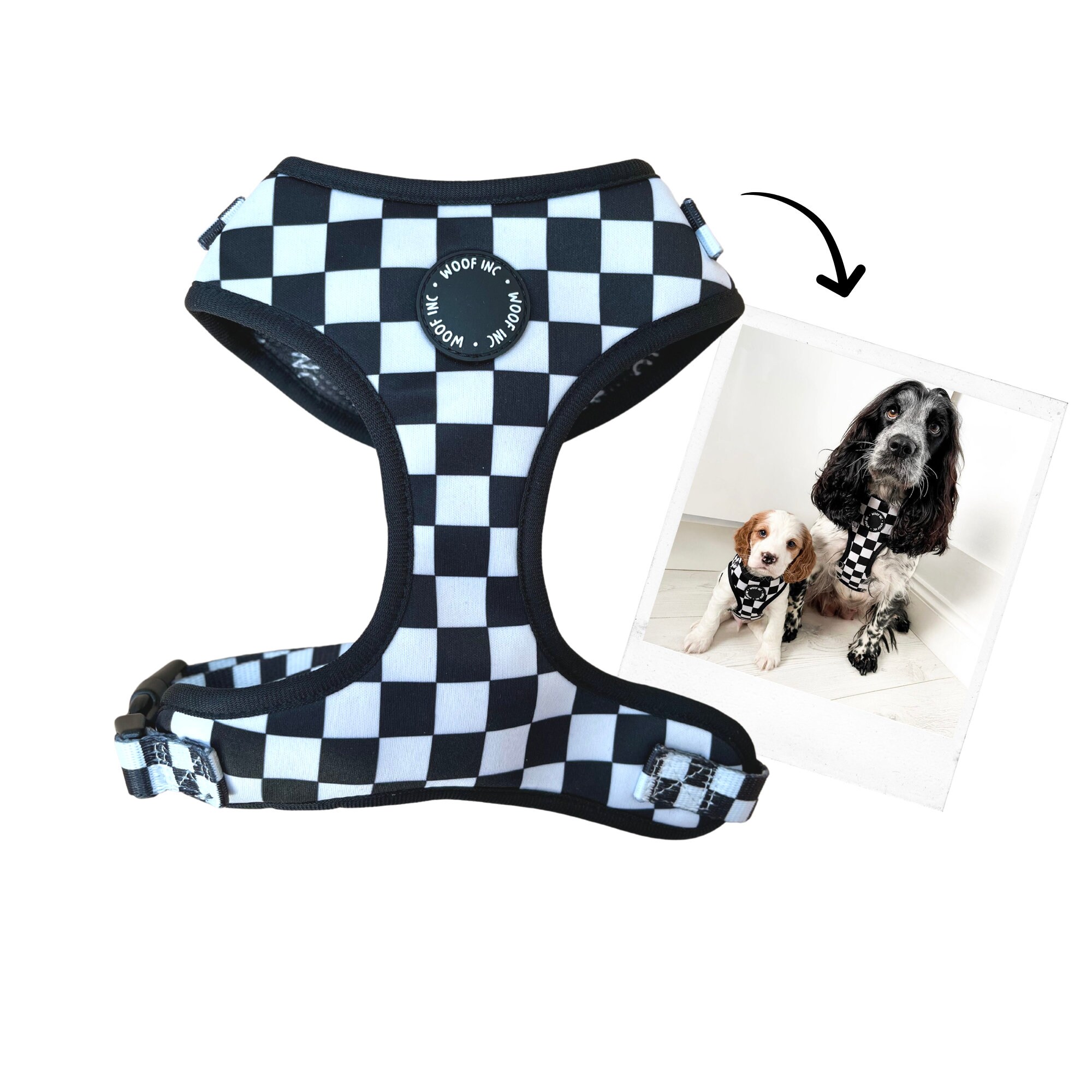 Checkerboard Dog Harness Retro Dog Harness Black and White Dog Harness XXS L Dog Harnesses Small Dog Harness Medium Dog Harness Etsy UK