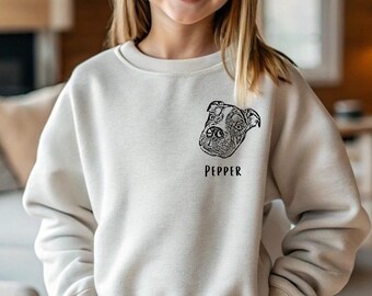 Suéter infantil con retrato de mascota personalizado: regalo con foto personalizado, de 3 a 13 años