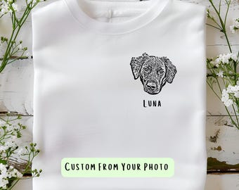 Camiseta personalizada con retrato de mascota, camisetas personalizadas con retrato de mascota, camiseta personalizada con foto y nombre de la mascota, regalo para amantes de las mascotas, camiseta con foto de perro