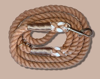 Correa para perros color caramelo: Correa de algodón de 1,5 m con herrajes dorados.