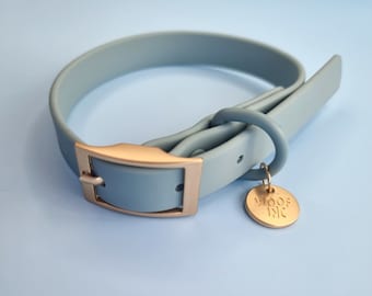 Collar impermeable para perro azul polvoriento: PVC duradero, ajustable (XS-L)