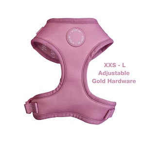 Pink Dog Harness Dusty Pink, Dog Harness Pink, Girl Dog Harness, Soft Dog Harness, Cute Dog Harness, Plain Dog Harness, XXS-L