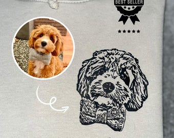 Sudadera con capucha personalizada con retrato de mascota - Regalo conmemorativo para perros - Corte unisex