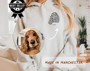 Custom Pet Portrait Hoodie: Personalized Dog Cat Photo Sweatshirt