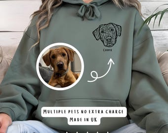 Sudadera con retrato de mascota personalizado, sudadera con foto de mascota, sudadera con retrato de perro, sudadera con retrato de mascota personalizado, sudadera con retrato de mascota, retrato de regalo de perro
