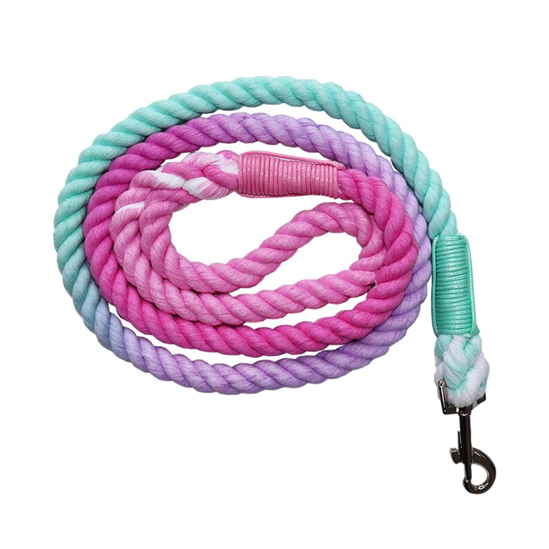 Rainbow Dog Rope Lead Dog Rope Lead Pink Rope Lead Purple Etsy