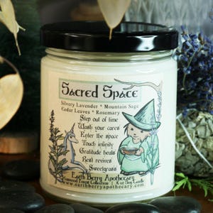 Lavender Sage Soy Candle: Cleansing Sacred Space - 8 oz