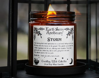 Storm Candle: Crackling Wood Wick, Earthy Rain Scent