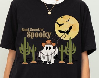 Boot Scootin' Spooky Tee | Western Ghost Halloween T-Shirt