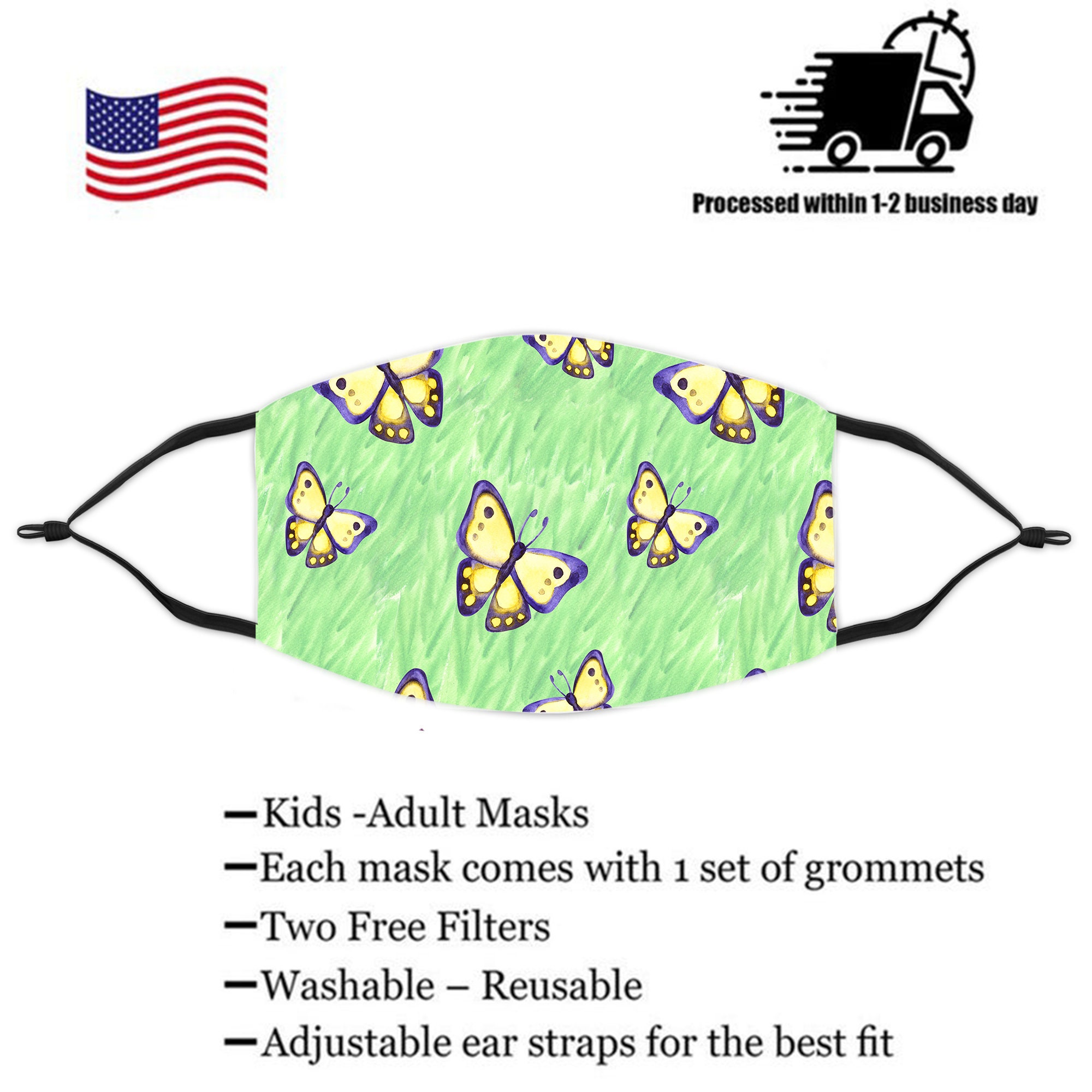 Butterfly Face Mask Insect Face Mask Butterfly Etsy