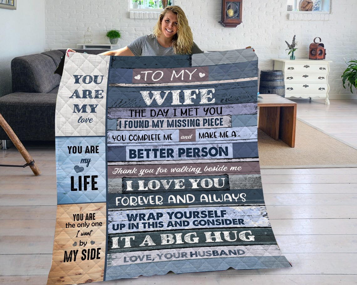 To My Wife Blanket From Husband Love Your Husband Blanket Etsy