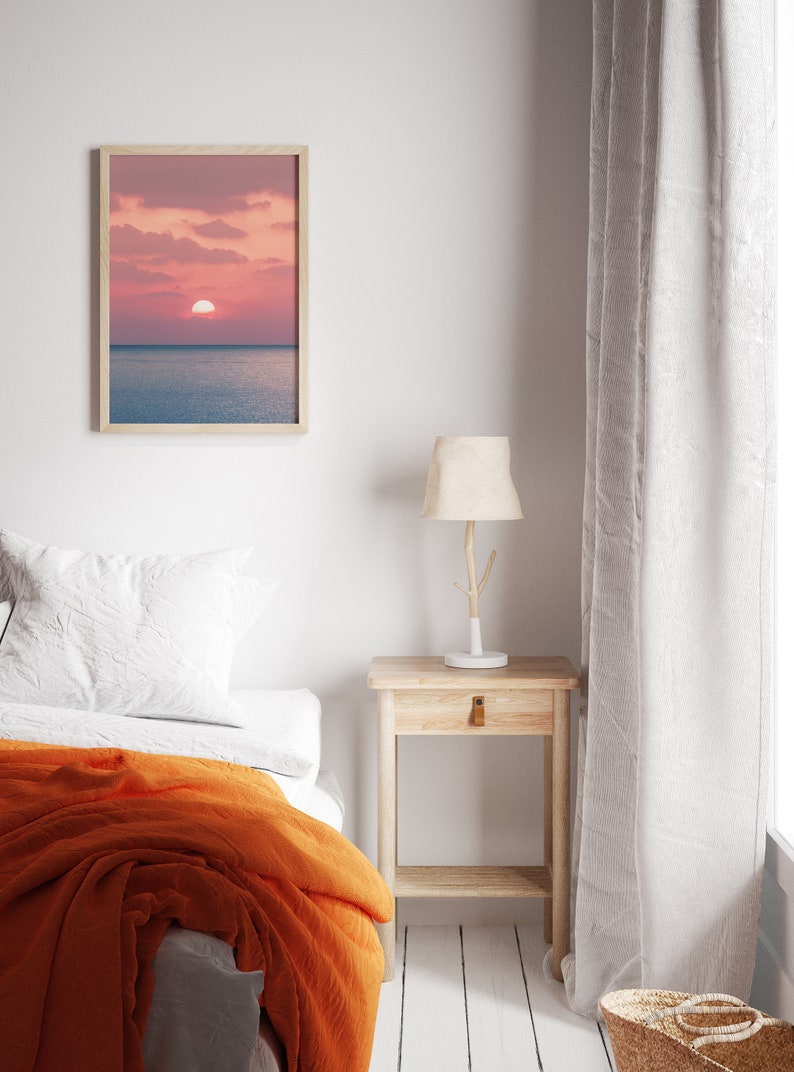 Sunset Over the Sea, Sunset Wall Art, Sunset Photography, Sunset Wall Decor, Ocean Art Etsy