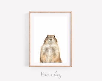 Prairie dog print, Prairie dog Poster, Prairie dog Art Print,  Animal Nursery Art, Nursery Wall Art, Portrait