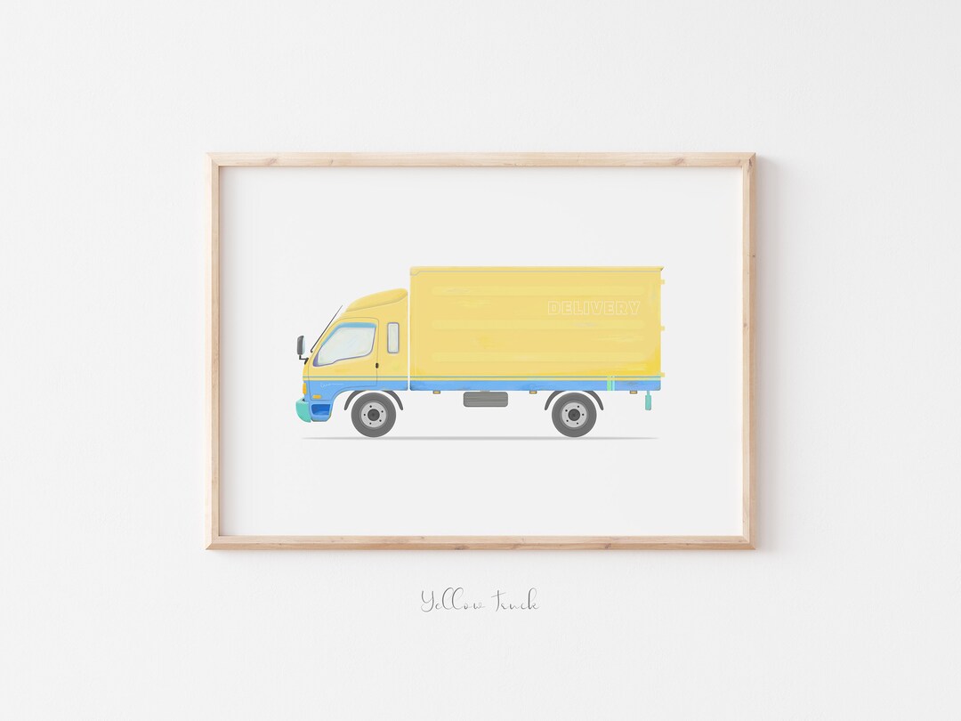 Truck Print Vehicle Print Transportation Print Yellow - Etsy