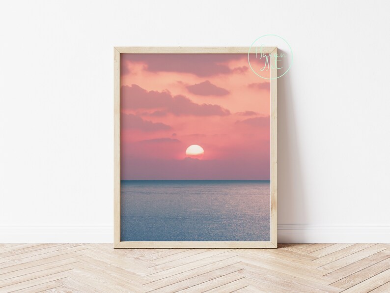 Sunset Over the Sea, Sunset Wall Art, Sunset Photography, Sunset Wall Decor, Ocean Art Etsy