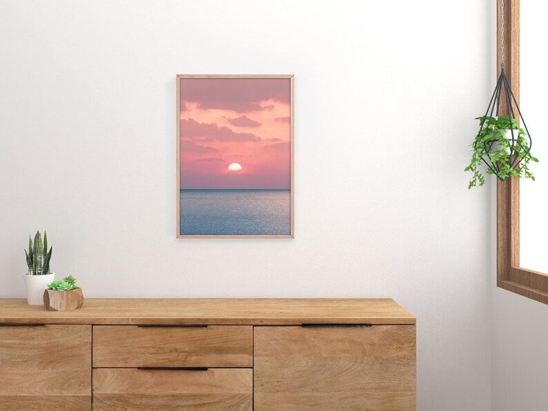 Sunset Over the Sea, Sunset Wall Art, Sunset Photography, Sunset Wall Decor, Ocean Art Etsy