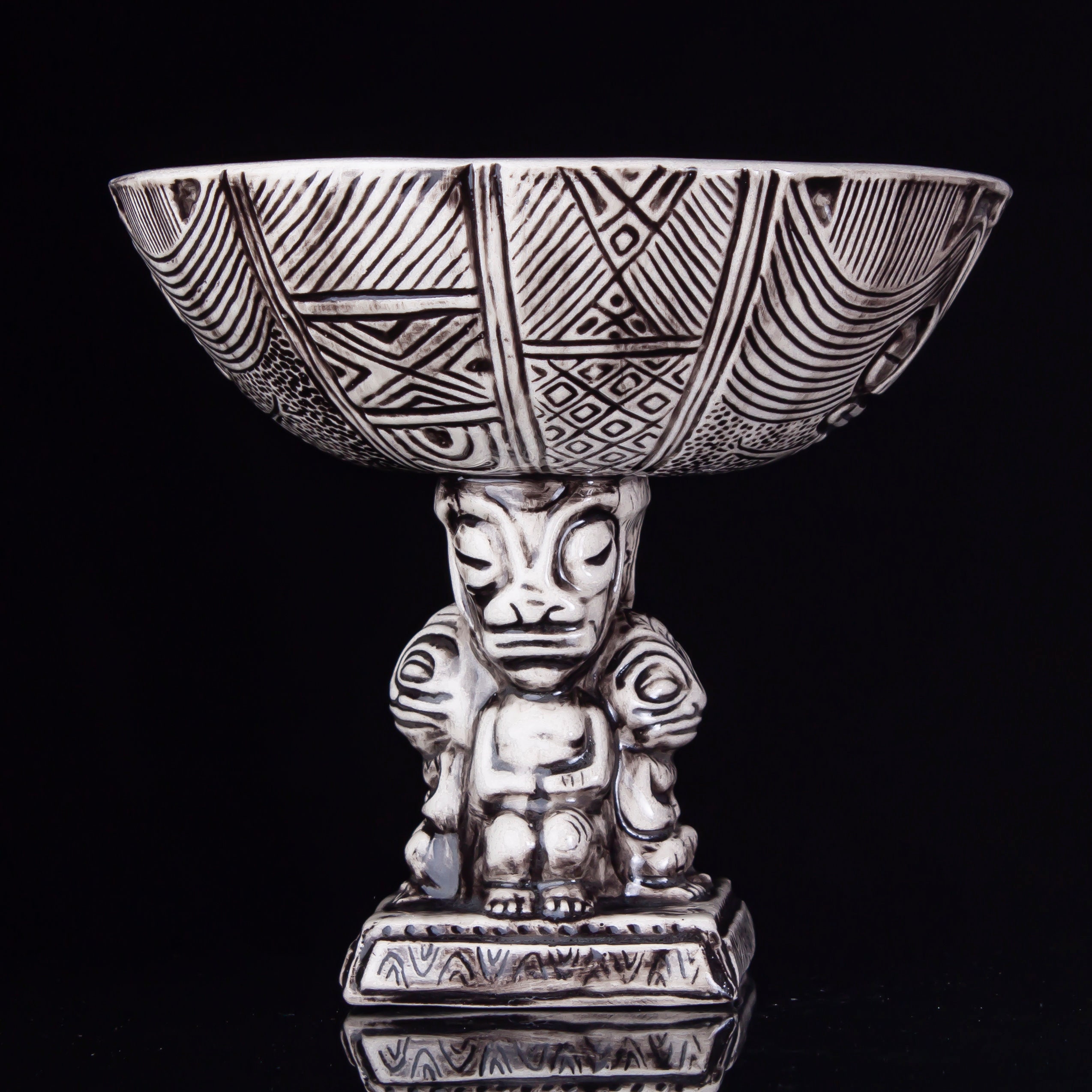 Ceramic tiki bowl Maya tiki bowl for two Etsy