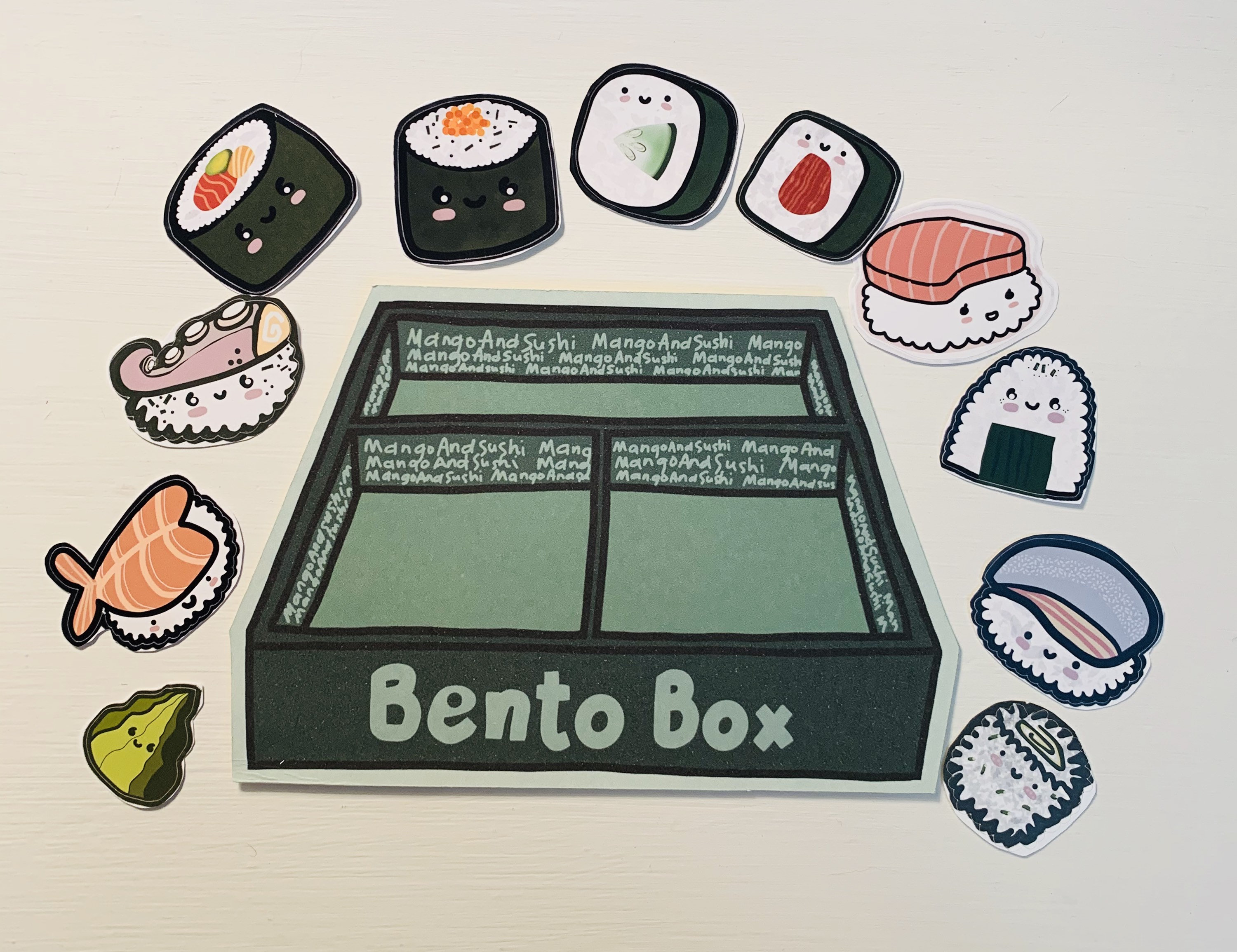 Bento Box Sushi Glossy Stickers Food Sticker Glossy | Etsy