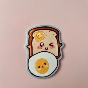 Egg Sunny Side Up Breakfast Sandwich Matte Vinyl Sticker Set Egg Sticker Milk Sticker Sandwich Sticker Food Sticker Gift Breakfast image 5