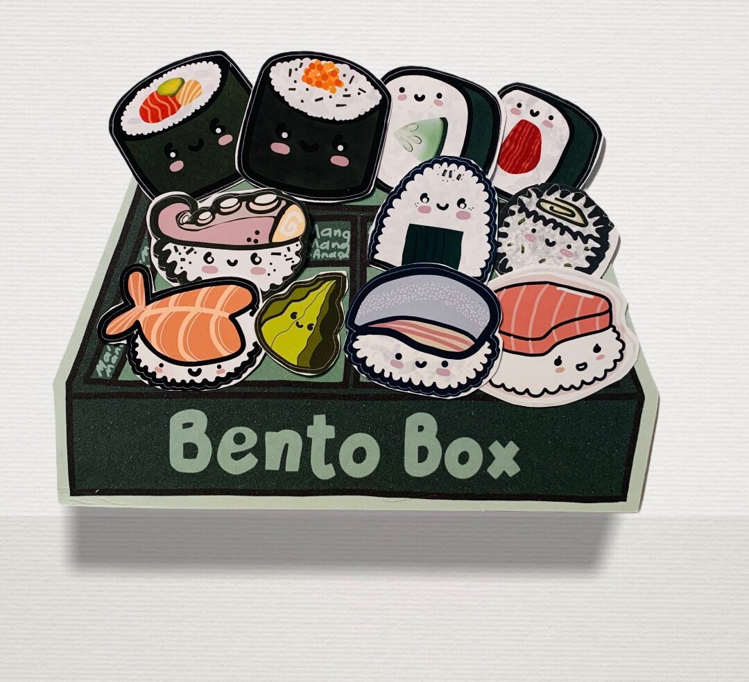 Bento Box Sushi Glossy Stickers Food Sticker Glossy | Etsy