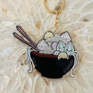 Ramen Bowl Keychain Noodle Bowl Keychain image 1