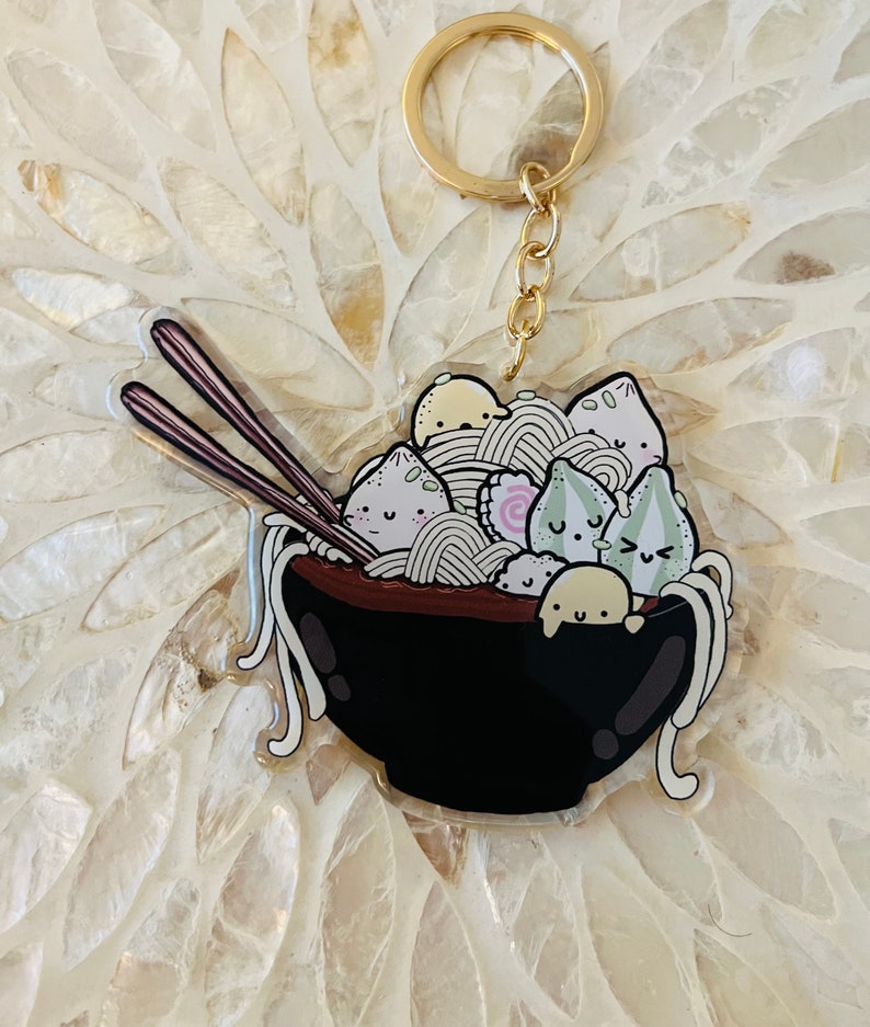 Ramen Bowl Keychain Noodle Bowl Keychain image 1