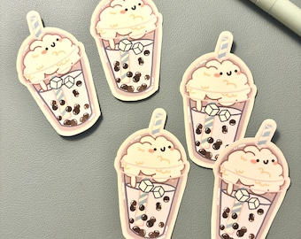 Taro Bubble Tea Matte Vinyl Sticker