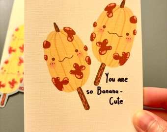 Impresión de tarjeta de lino en blanco Bananacue