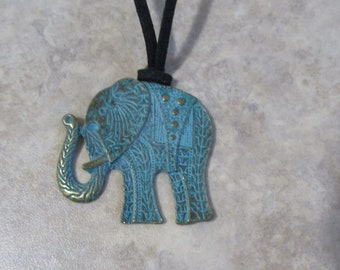 Good Luck Fortune Wisdom Elephant Talisman Wood Elephant Pendant Necklace Bohemia Necklace JewelryEthnic Style Long Necklace
