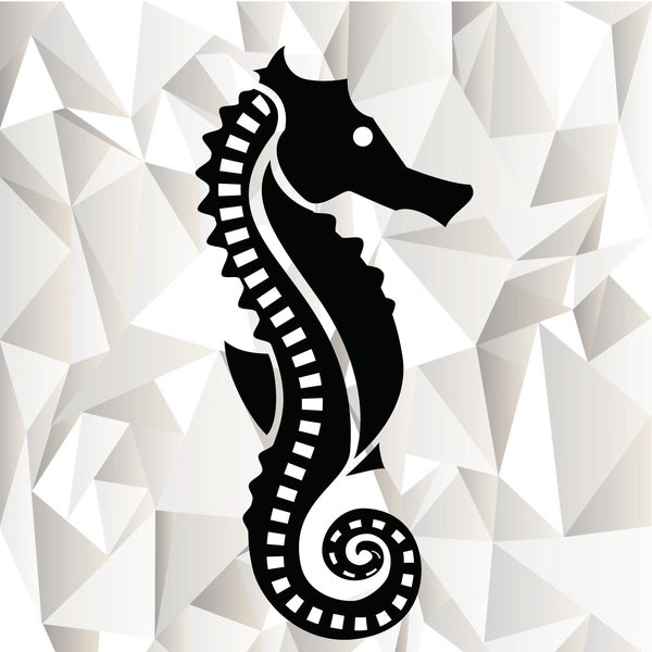 Seahorse SVG, Seahorse Clipart, Seahorse Cut Files For Silhouette, Seahorse Cricut Files , Seahorse Vector, Seahorse Stencil Svg Dxf Png Eps