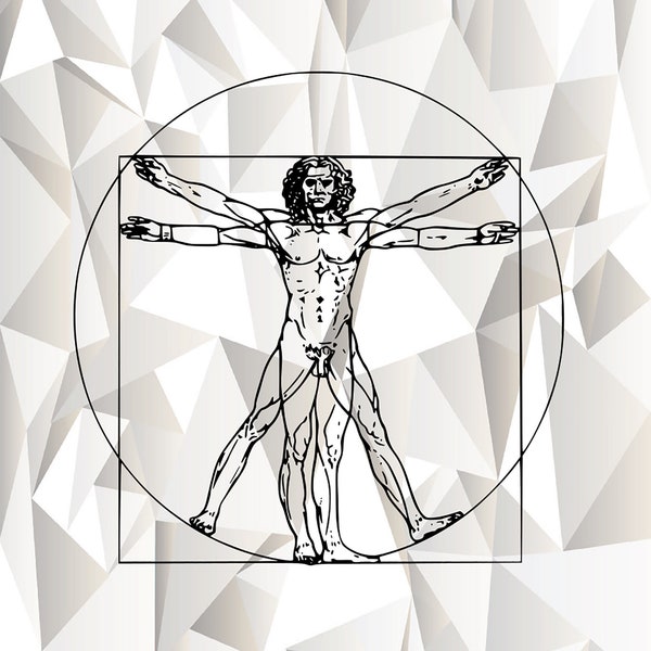 Vitruvian Man SVG, Vitruvian Man Clipart, Vitruvian Man Cut Files For Silhouette, Vitruvian Man Files For Cricut Vector Stencil Svg Png Eps