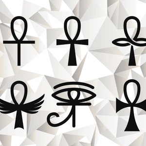 Shape Clipart: Black Ankh or Cross With Tear-shaped Loop 