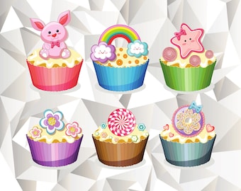 Cupcake Bundle SVG, Cupcake Bundle Clipart, Cupcake Cut Files For Silhouette, Cupcake Files for Cricut, Vector, Stencil Svg Dxf Png Eps