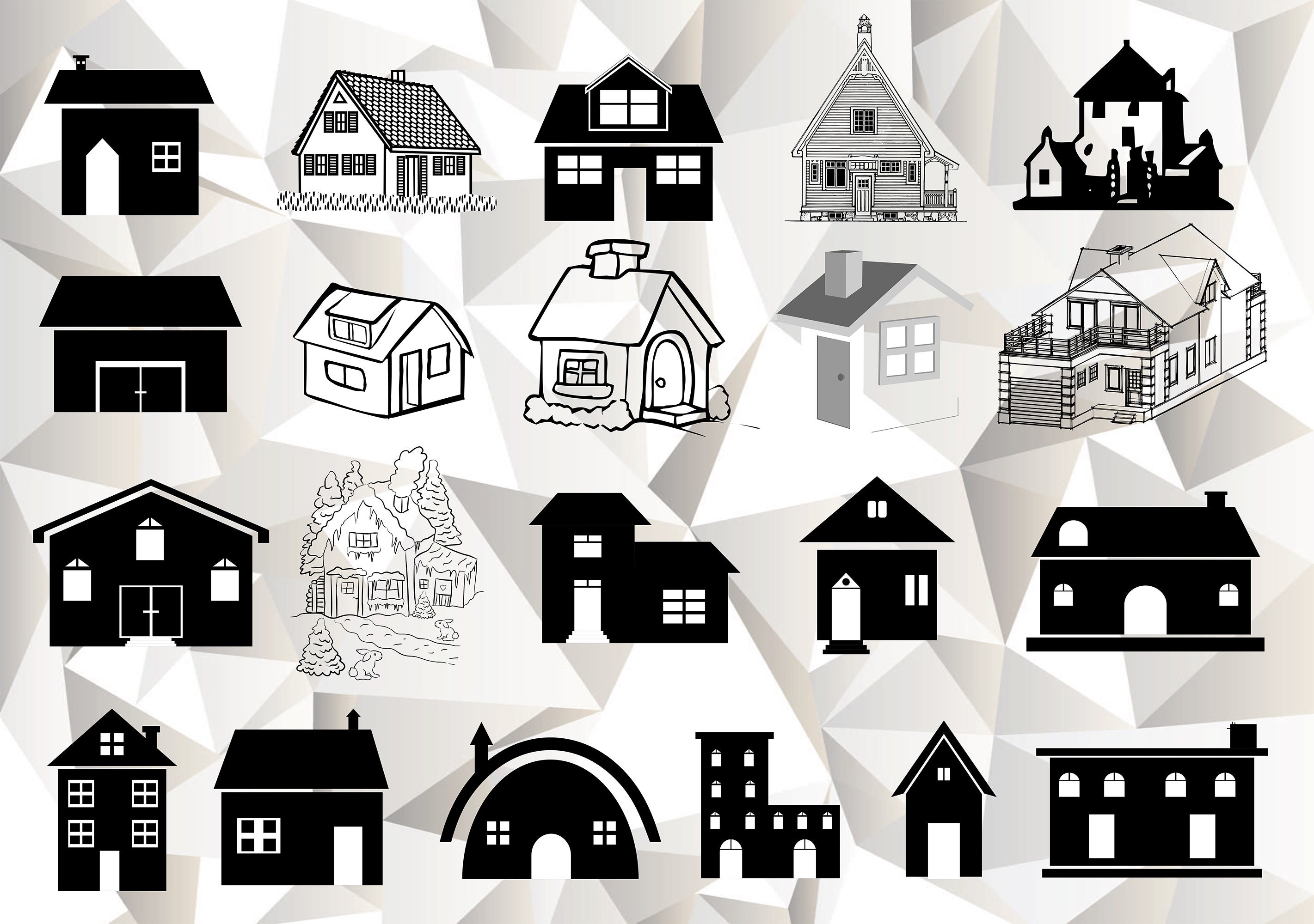 House Bundle SVG House Bundle Clipart House Bundle Cut Files Etsy