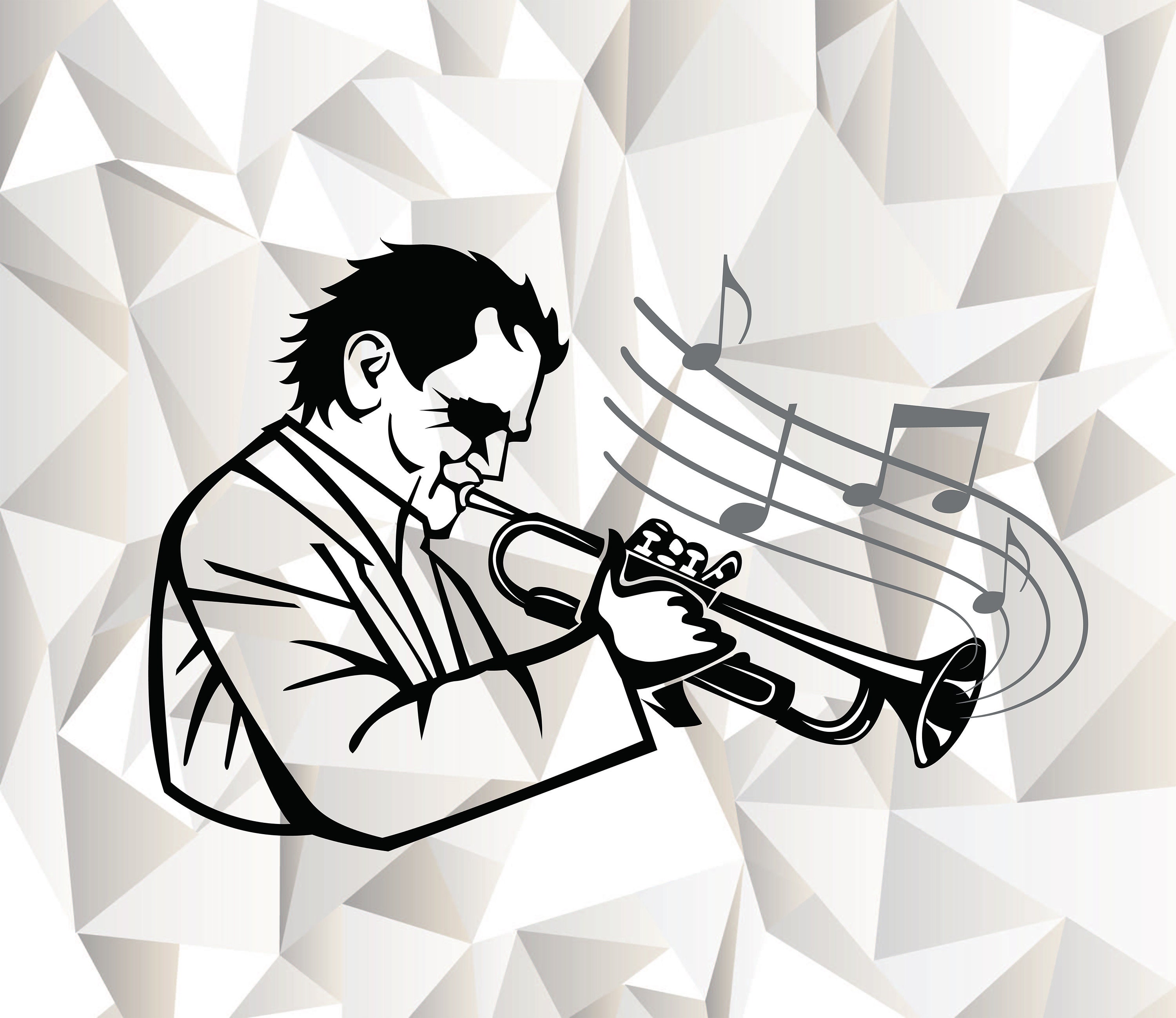 Paper Ephemera Trumpet SVG Silhouette Png Dxf & Eps Designs. Clipart ...