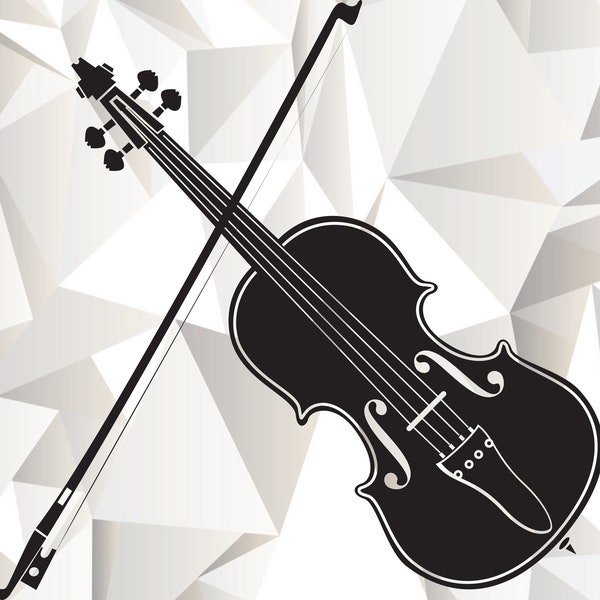 Violin SVG, Violin Clipart, Violin Cut Files For Silhouette, Violin Files for Cricut, Violin Vector, Violin Stencil Svg Dxf Png Eps