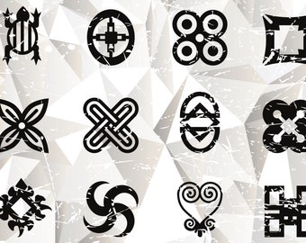 African Symbols Bundle SVG, African Symbols Bundle Clipart, Cut Files For Silhouette, Files For Cricut, Vector, Stencil, Svg, Dxf, Png, Eps