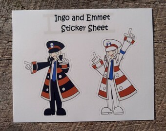Ingo and Emmet Sticker Sheet Pokemon