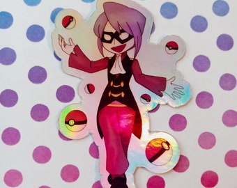 Pokemon Will Elite Four Holographic Sticker