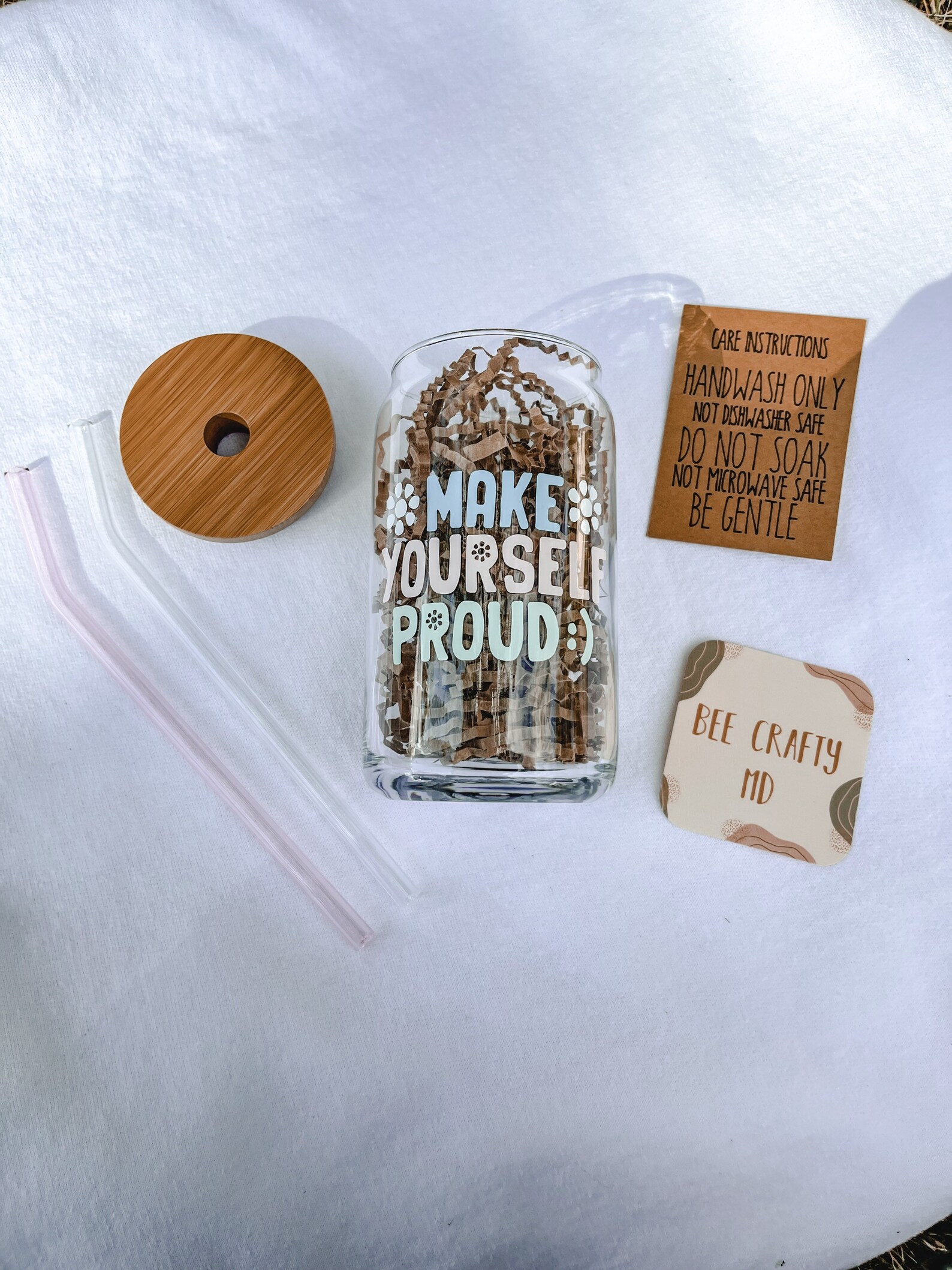 Beer Can Glass Bamboo Lid Beer Can Glass With Lid Water Cup Etsy