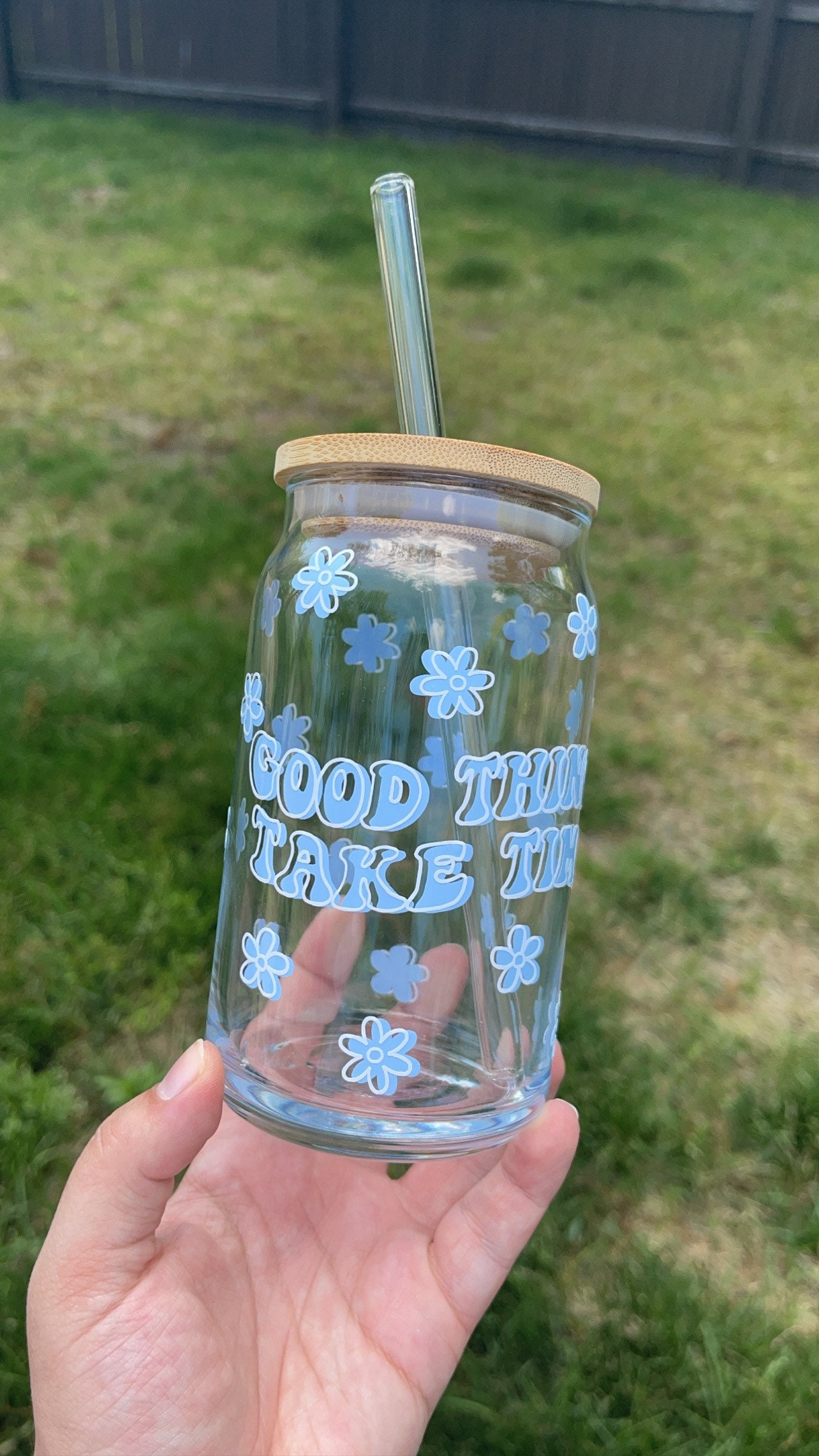 Beer Can Glass Glass Can Bamboo Lid Beer Glass Beer Can Etsy