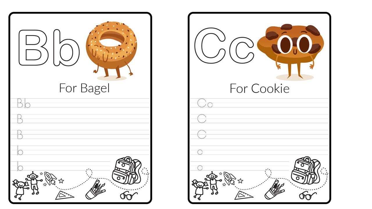 printable alphabet upper and lower case trace and color etsy