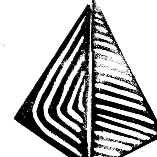 Pyramid Triangle Linocut Print