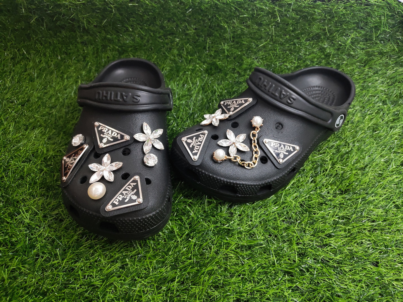 Croc charms set of 14 with chains croc shoe charms for girls Etsy