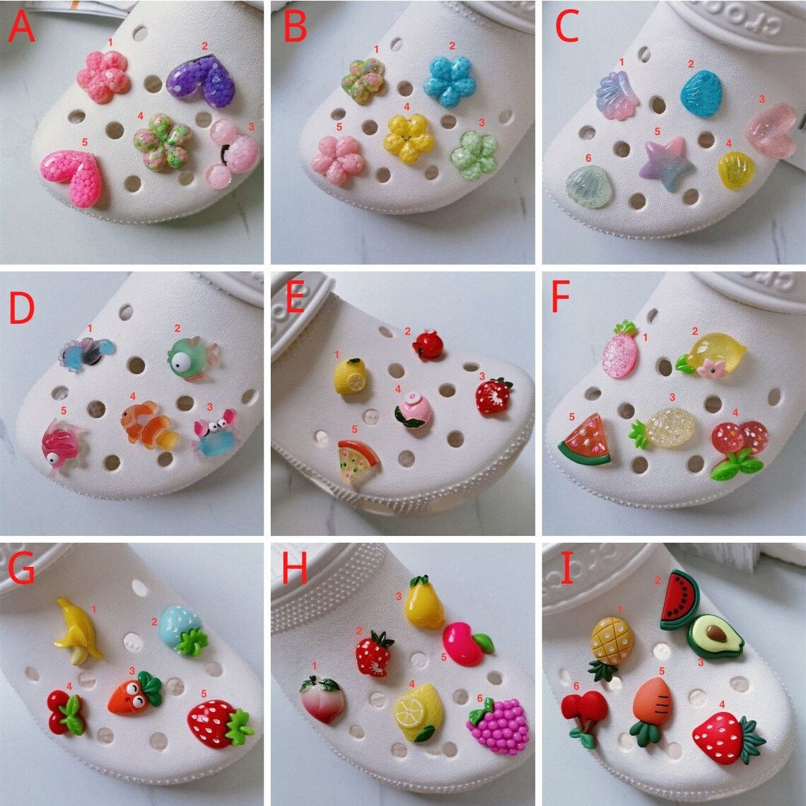 Cute croc charms for girls boys kids adult shoe decoration Etsy