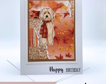 Fall Happy Birthday Card - Handmade With Envelope, Autumn, Leaves ...