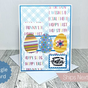 Easter Card for kid Happy Easter Card for brother Easter Card Handmade Blank Easter Bunny Card for Grandson Happy Easter Egg Card for boy