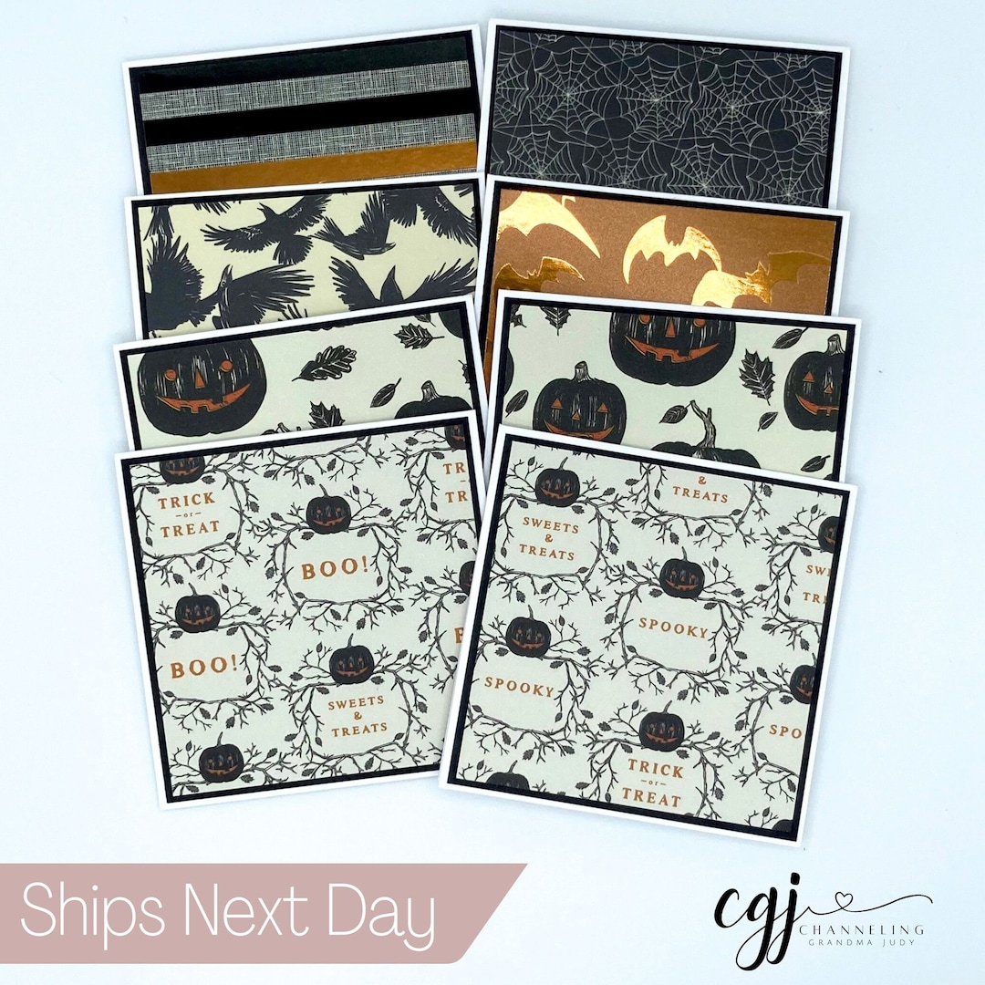 Handmade Mini Halloween Note Card Set 6 With Envelopes - Gift Tags ...